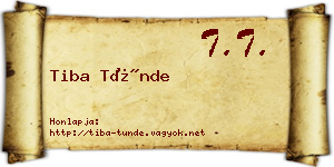 Tiba Tünde névjegykártya